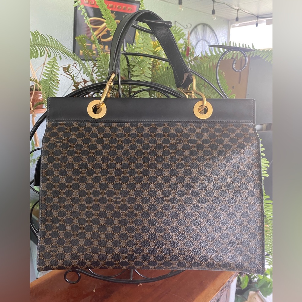 Celine Vintage Macadam Shoulder/Tote Bag W/Certificate of Authenticity